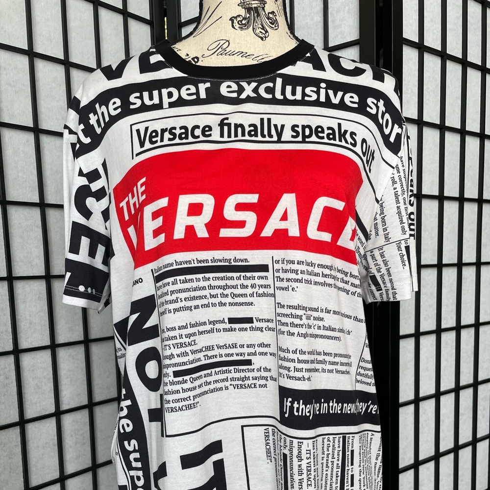 Versace Newspapers Print Tshirt.